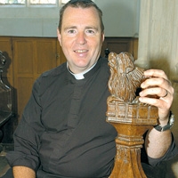 Ian Finn at St nicholas' church Finials